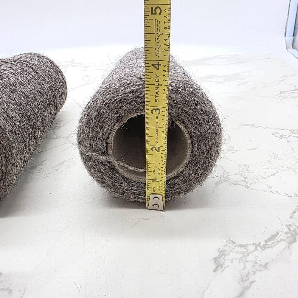 Vintage Mohair Wool Yarn Thread Cone Spool BROWN and skein Euroflax LINEN Thread - Picture 6 of 16